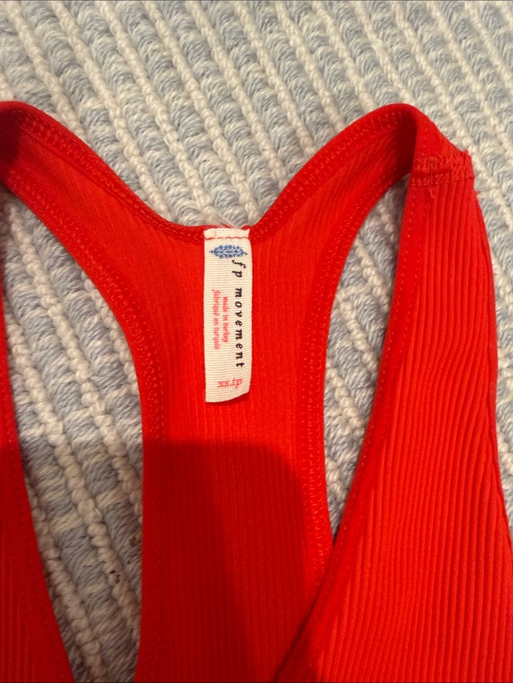 FP Movement by Free People Red Ribbed Racerback Crop Tank - Picture 2 of 3